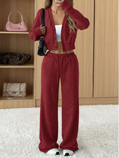 Dames Ensemble lounge confortable et stylé avec veste crop Chic und Stil