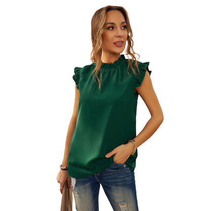 Chemisier femme avec volants et col montant Chic und Stil
