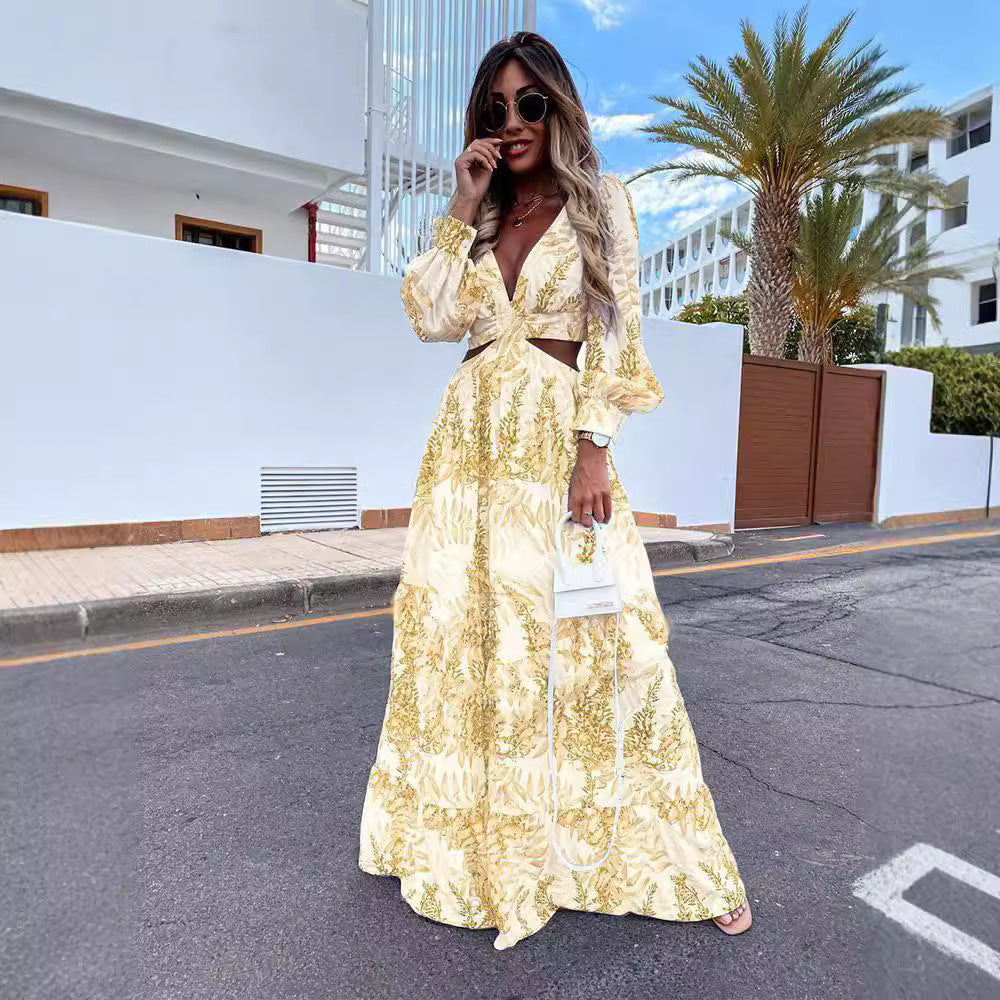 Maxi robe pour femmes avec des détails floraux et une coupe élégante Chic und Stil