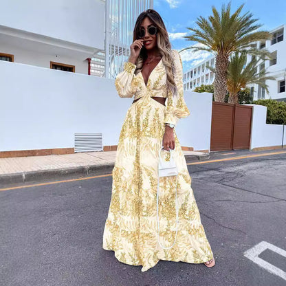 Maxi robe pour femmes avec des détails floraux et une coupe élégante Chic und Stil