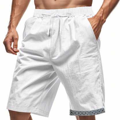 Shorts de plage décontractés pour hommes avec taille élastique et ourlet décoratif Chic und Stil