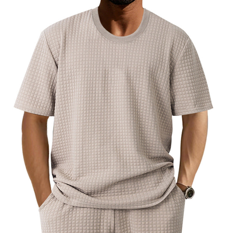 T-shirt décontracté pour homme en coton respirant avec design texturé Chic und Stil