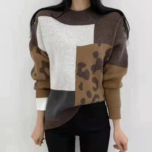 Pull féminin à la mode avec un motif géométrique unique et un design texturé Chic und Stil
