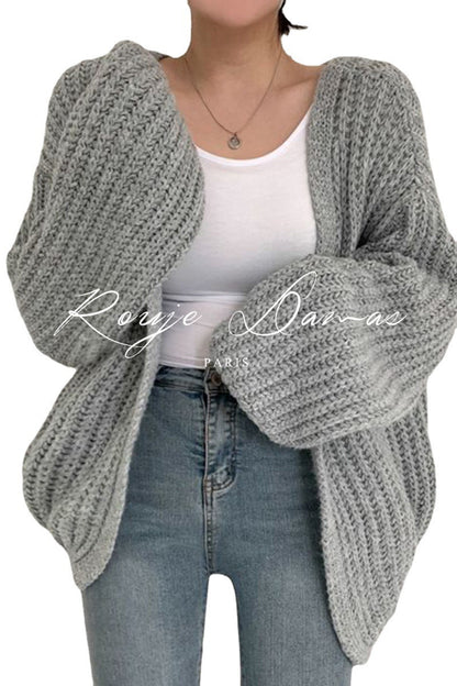 Dames grosse maille cardigan avec coupe décontractée et manches volumineuses Chic und Stil
