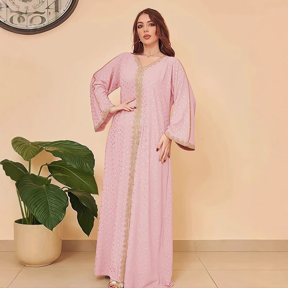 Robe kaftan pour femmes avec un élégant design de broderie et une coupe large Chic und Stil