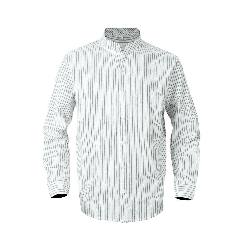 Chemise élégante pour hommes à rayures avec col montant et détails modernes Chic und Stil