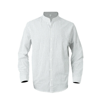 Chemise élégante pour hommes à rayures avec col montant et détails modernes Chic und Stil
