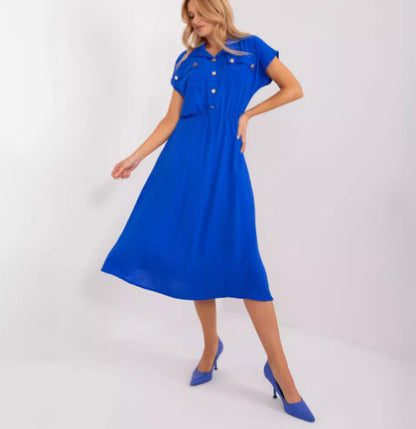 Robe chemise à manches courtes de loisirs pour femmes Chic und Stil