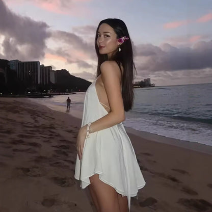 Robe en chiffon légère pour dames avec décolleté en V profond et bretelles ajustables Chic und Stil