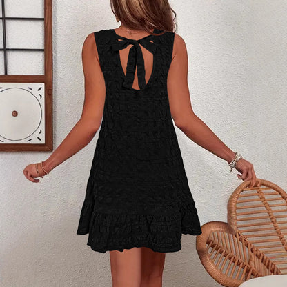 Robe d'été sans manches pour femmes avec détails volantés Chic und Stil