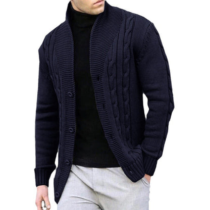 Cardigan pour homme avec motif en cable et col châle Chic und Stil