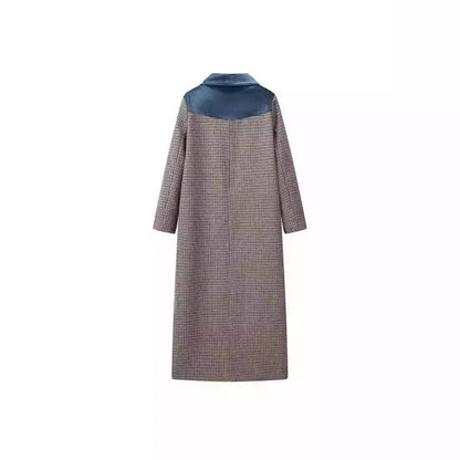 Dames blazer long tendance avec revers en velours Chic und Stil