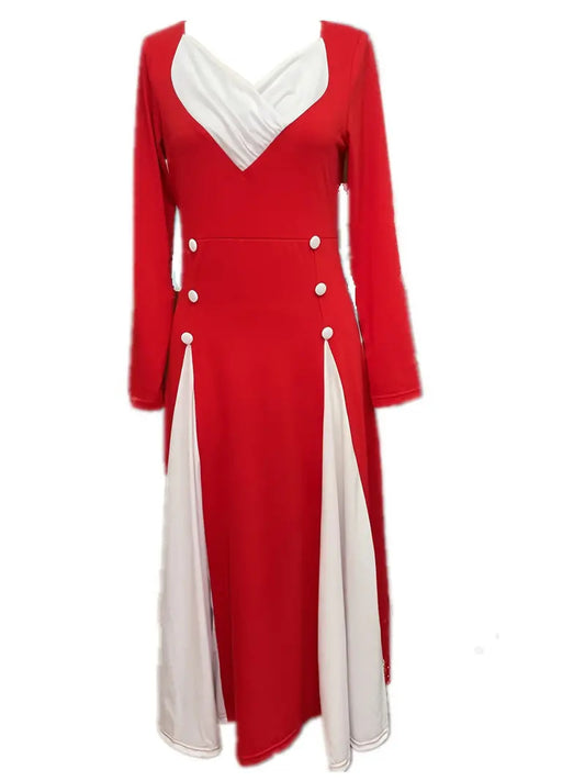 Dames Élégant Midi Robe avec ourlet asymétrique et détails de boutons stylés Chic und Stil