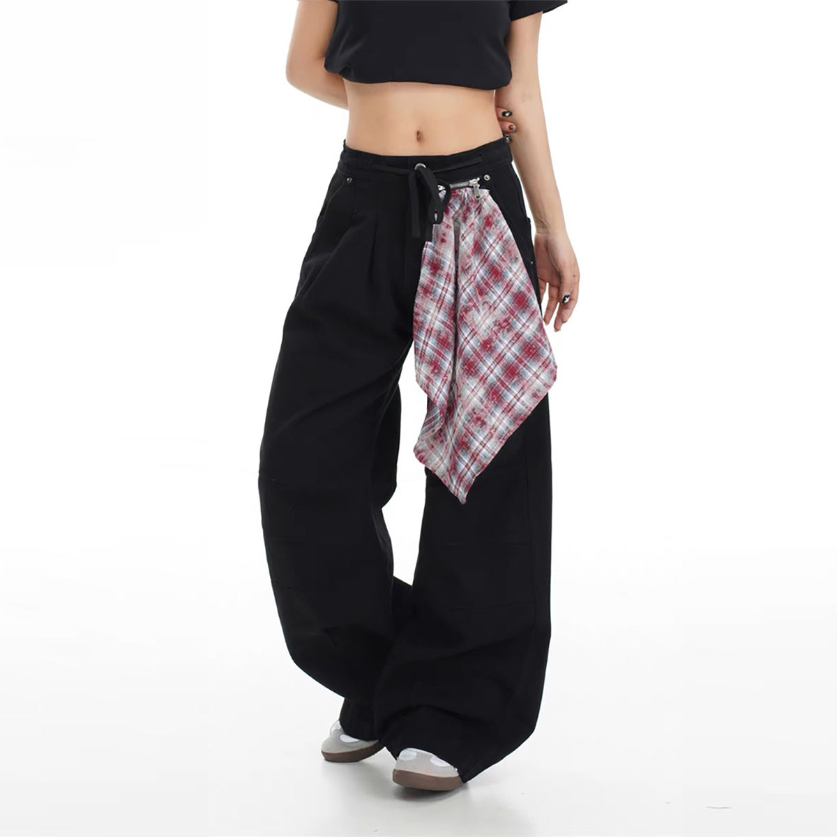 Baggy denim pants for women with practical fabric detail Chic und Stil