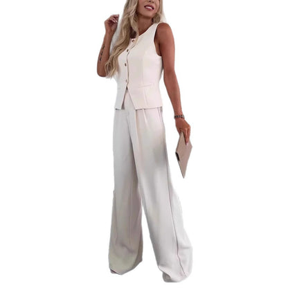 Dames élégante gilet de costume avec pantalon à coupe ample Chic und Stil
