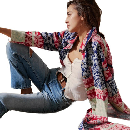 Chemise à motifs en coton pour femmes Chic und Stil