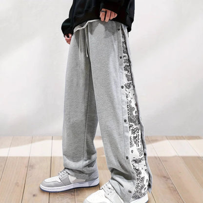 Casual men's sports pants with side buttons Chic and Style