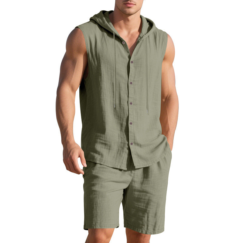 Ensemble t-shirt à capuche décontracté et shorts Chic und Stil pour homme