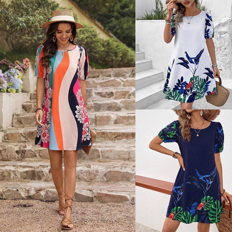 Robe A-ligne pour femmes avec impression tropicale Chic und Stil