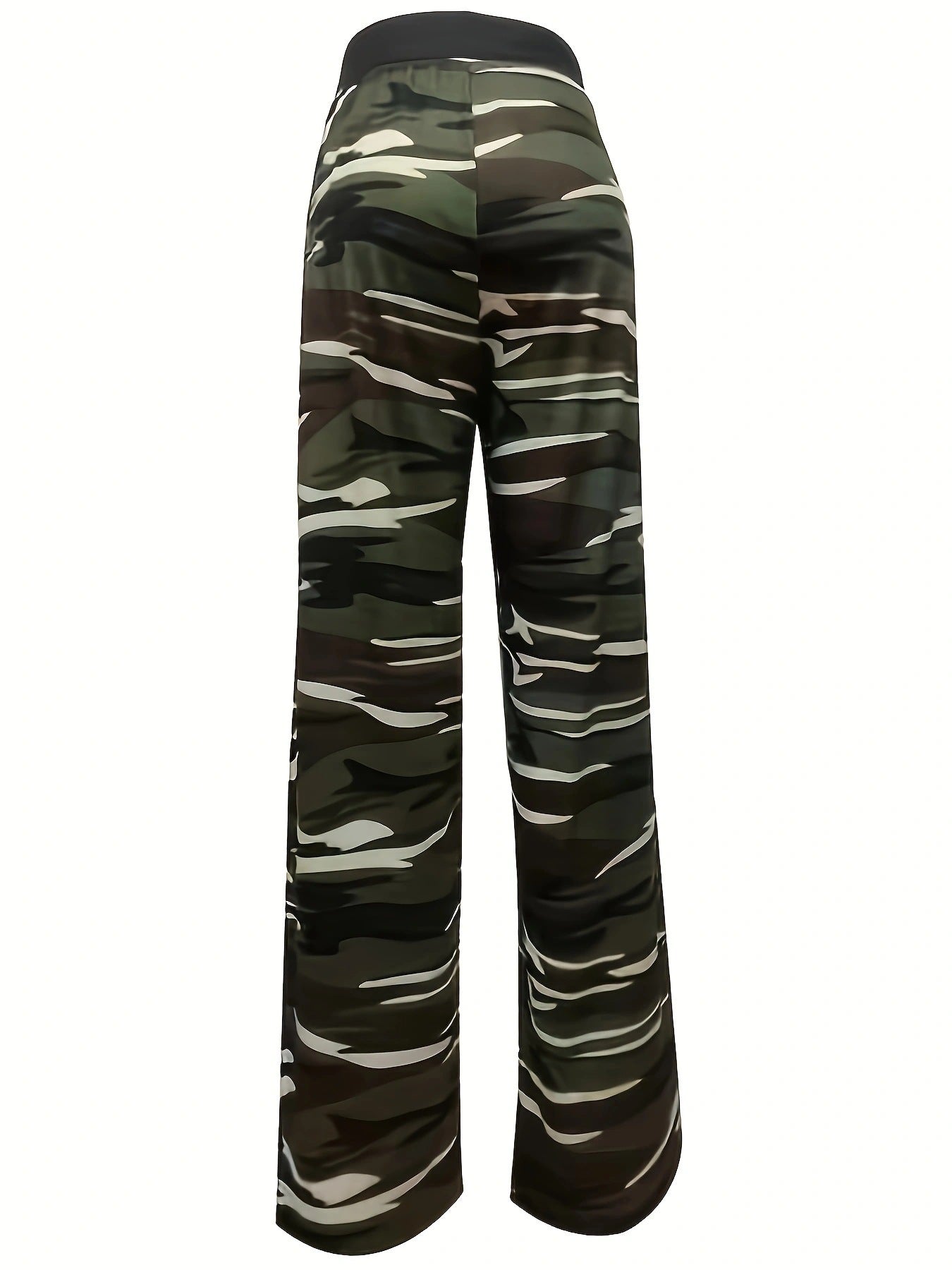 Comfortable cargo pants for women with elastic waistband and trendy camouflage pattern Chic and Style
