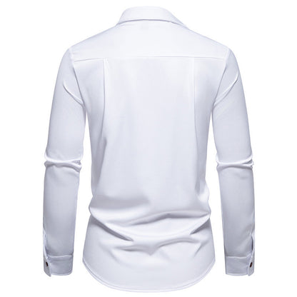 Chemise à manches longues pour hommes avec col innovant et design asymétrique Chic und Stil