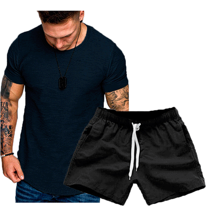 Homme T-shirt de loisirs et set de shorts Chic und Stil