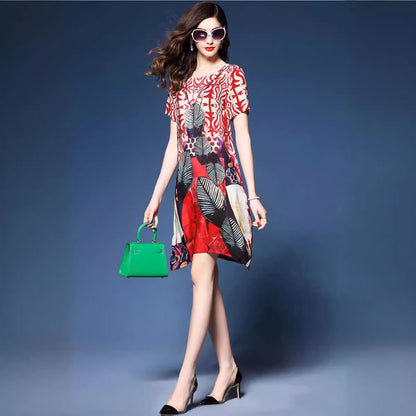 Robe en A ligne imprimé artistique Chic und Stil pour femmes