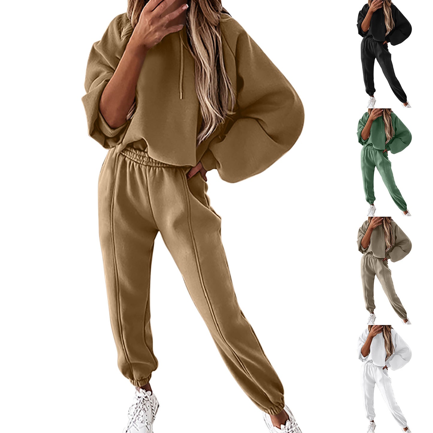 Dames décontracté surdimensionné ensemble de survêtement taille haute avec capuche Chic und Stil