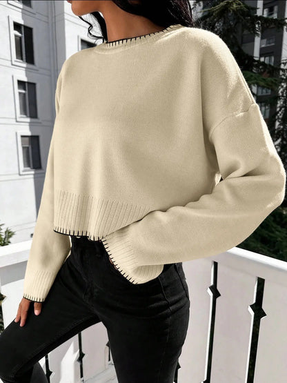 Pull en maille cropped pour femmes avec une fine structure côtelée et une coupe décontractée Chic und Stil