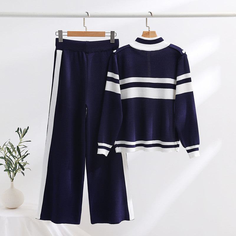 Chic and Style ladies' knitted sports jacket and pants set