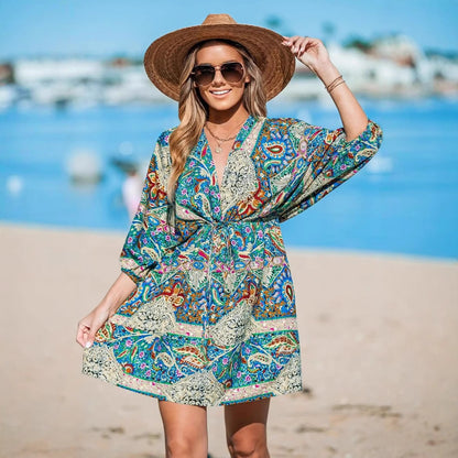 Robe de plage à lien Bohemian pour femmes Chic und Stil