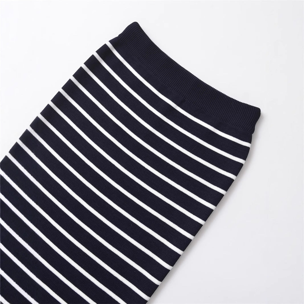 Dames Jupe crayon élégante mi-longue avec design rayé Chic und Stil