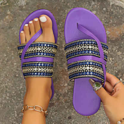 Dames Artisan Perlen Slide Sandalen Chic und Stil