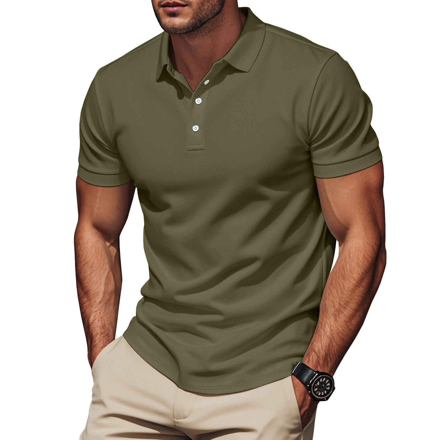 Polo pour hommes à la mode en matériau respirant avec design texturé Chic und Stil