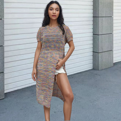 Airy knitted dress for women with asymmetrical hem Chic und Stil