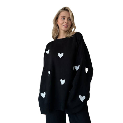Pull oversized pour femmes avec motif cœur Chic und Stil