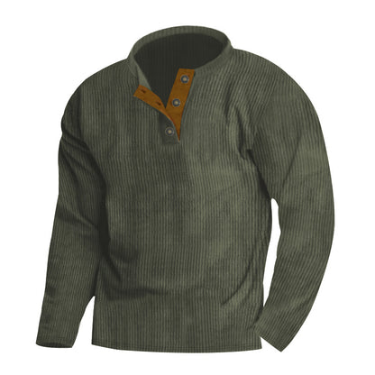 Wellness pullover for men with structured fabric and buttonless front Chic and Style