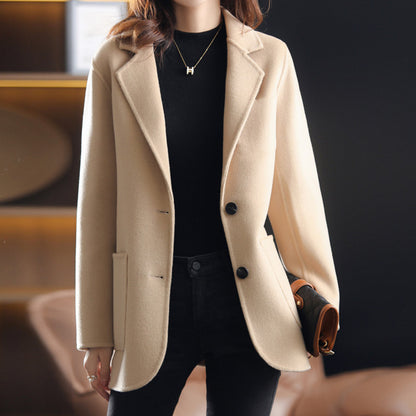 Dames élégant blazer en laine avec poches pratiques Chic und Stil