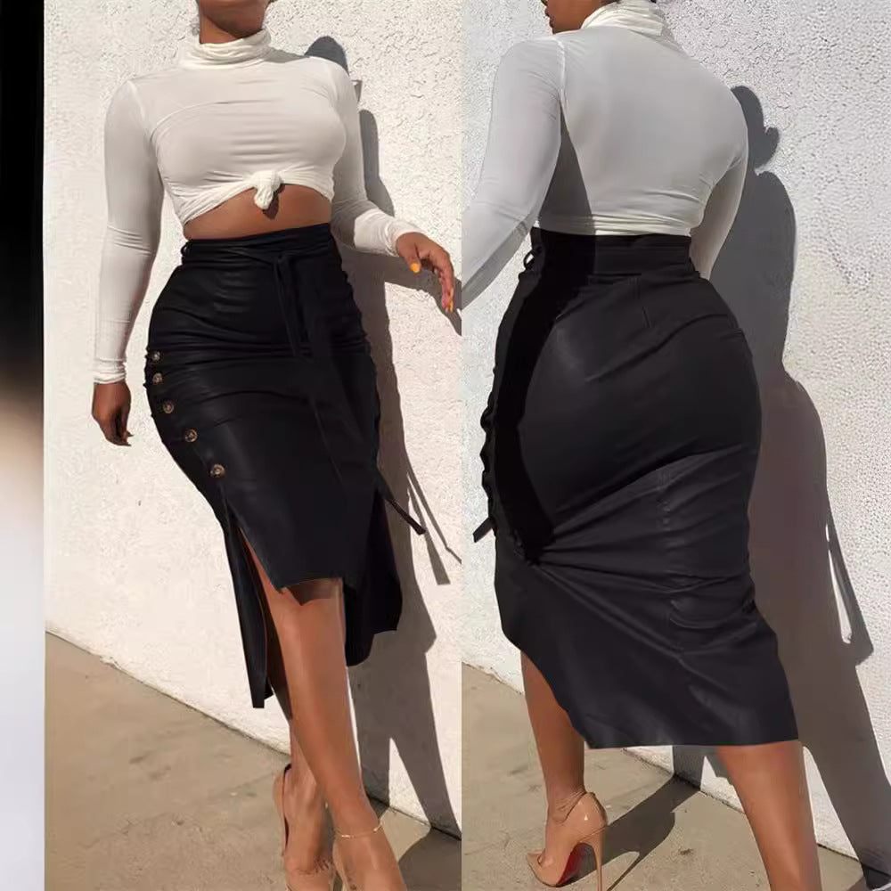 Dames Chic Jupe crayon fendue haute Chic und Stil