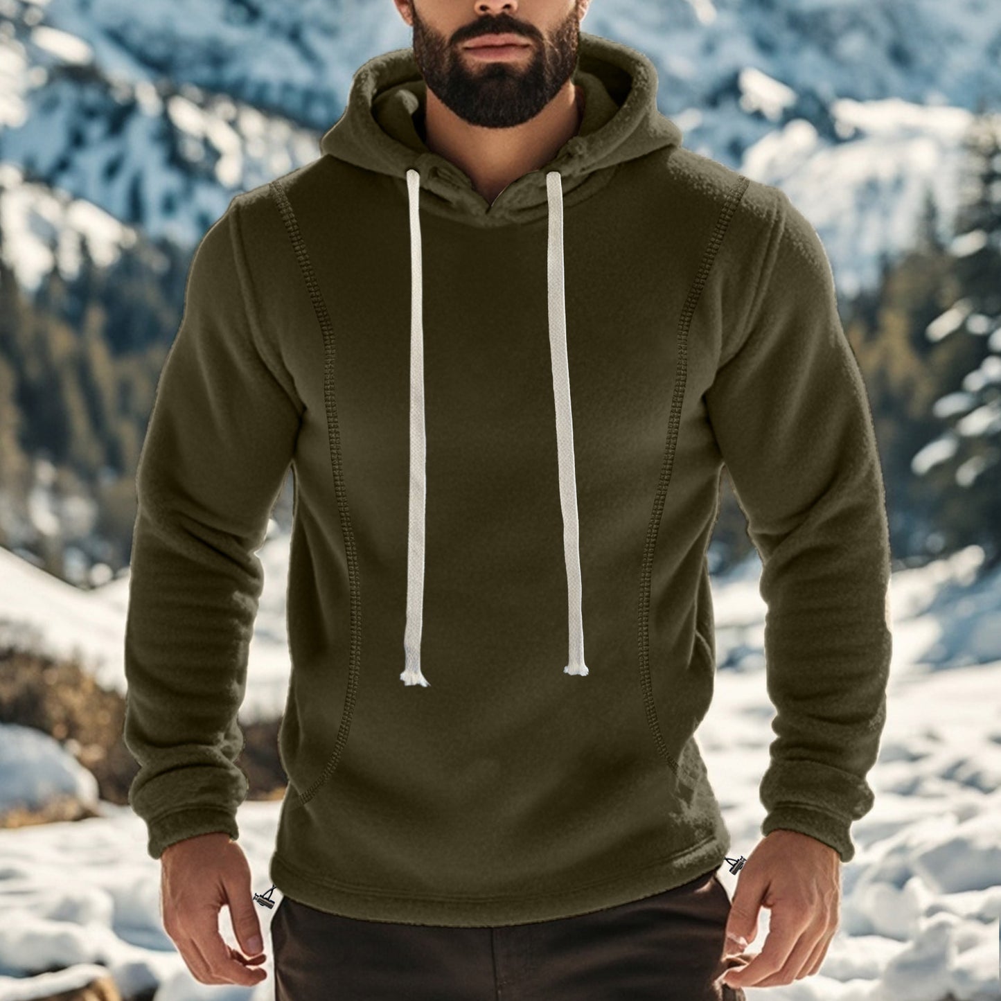 Homme pull à capuche en polaire confortable avec des éléments sportifs Chic und Stil