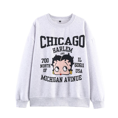Pull décontracté pour femmes avec impression graphique ludique et coupe relaxe Chic und Stil