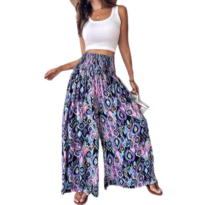 Pantalons Palazzo pour femmes avec impression tropicale Chic und Stil