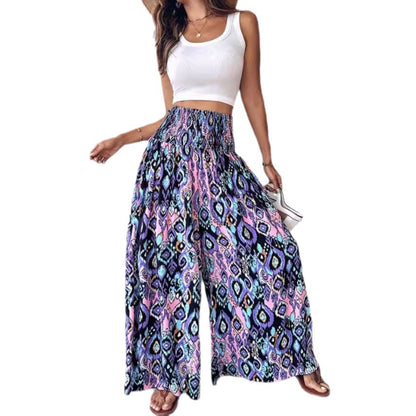 Pantalons Palazzo pour femmes avec impression tropicale Chic und Stil