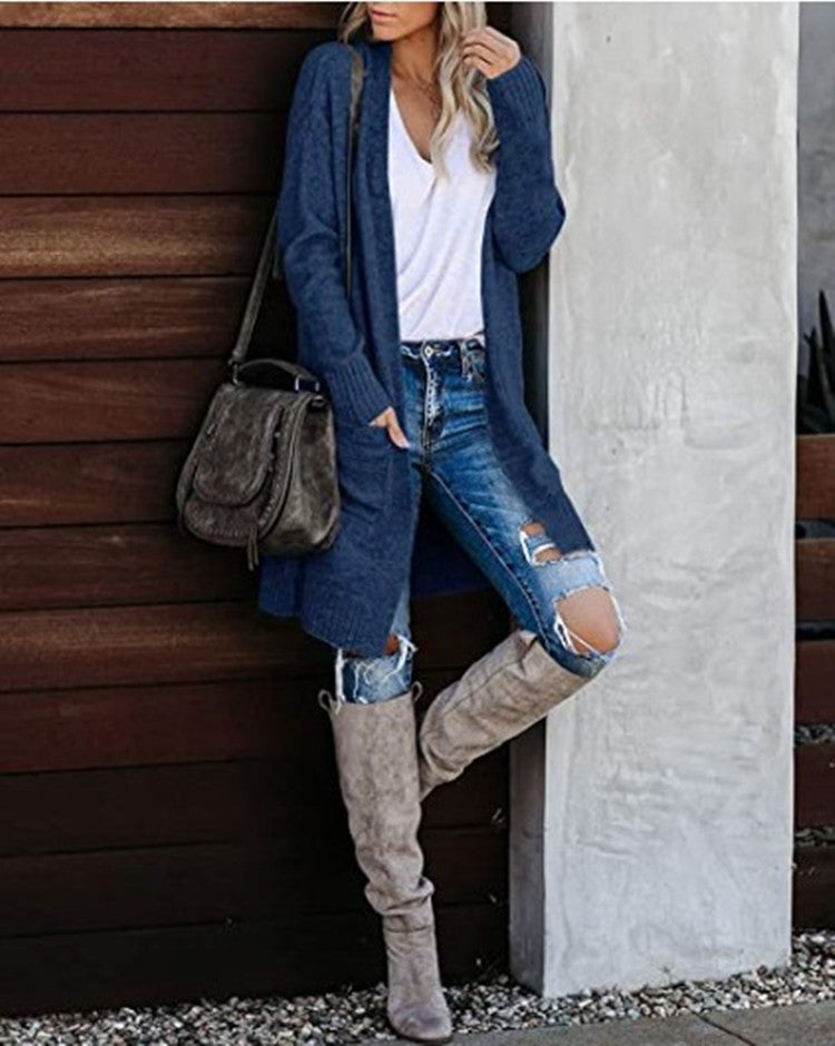 Cardigan tricot décontracté pour femmes avec poches profondes et design ouvert Chic und Still