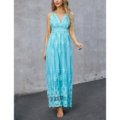 Dames Élégant Robe Maxi Florale Chic und Stil