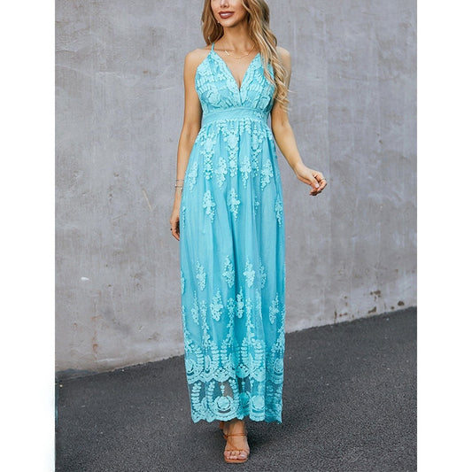 Dames Élégant Robe Maxi Florale Chic und Stil