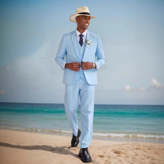 costumes élégants pour hommes composés de trois pièces avec un matériau fin et une coupe moderne Chic und Stil