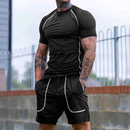 Ensemble de t-shirt à manches courtes sportif pour hommes et de shorts confortables Chic und Stil