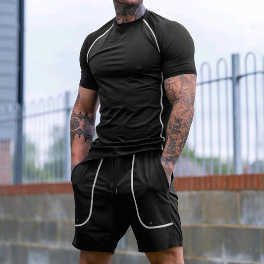 Ensemble de t-shirt à manches courtes sportif pour hommes et de shorts confortables Chic und Stil