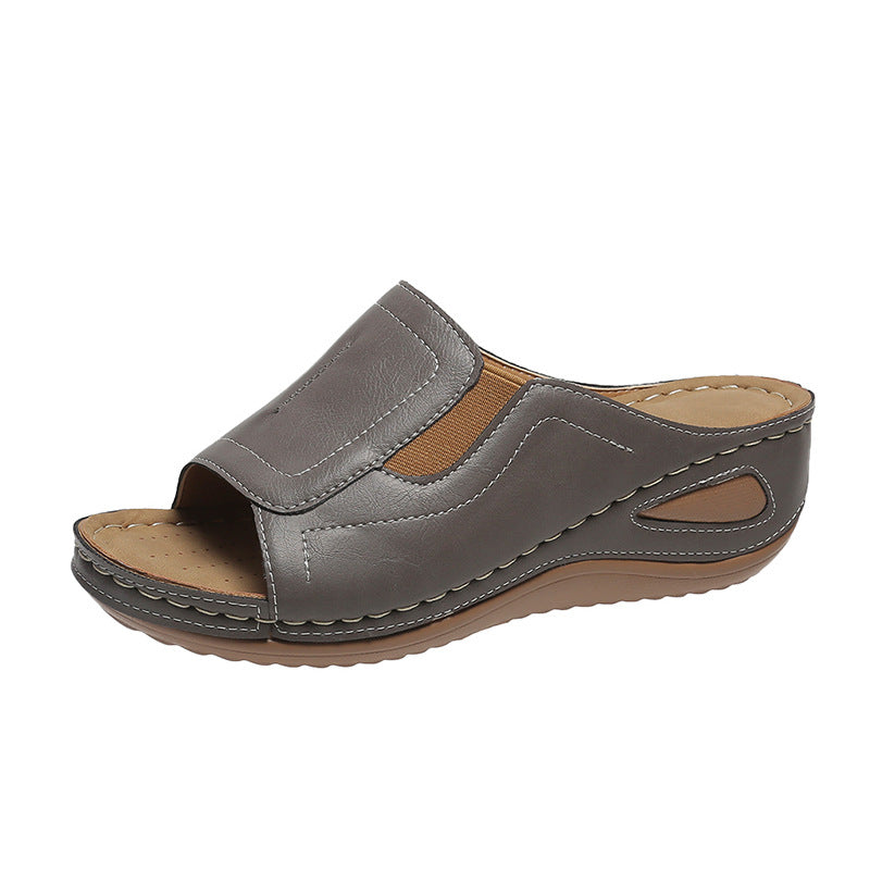 Dames confort ouvert orteils mules avec soutien de voûte plantaire Chic und Stil